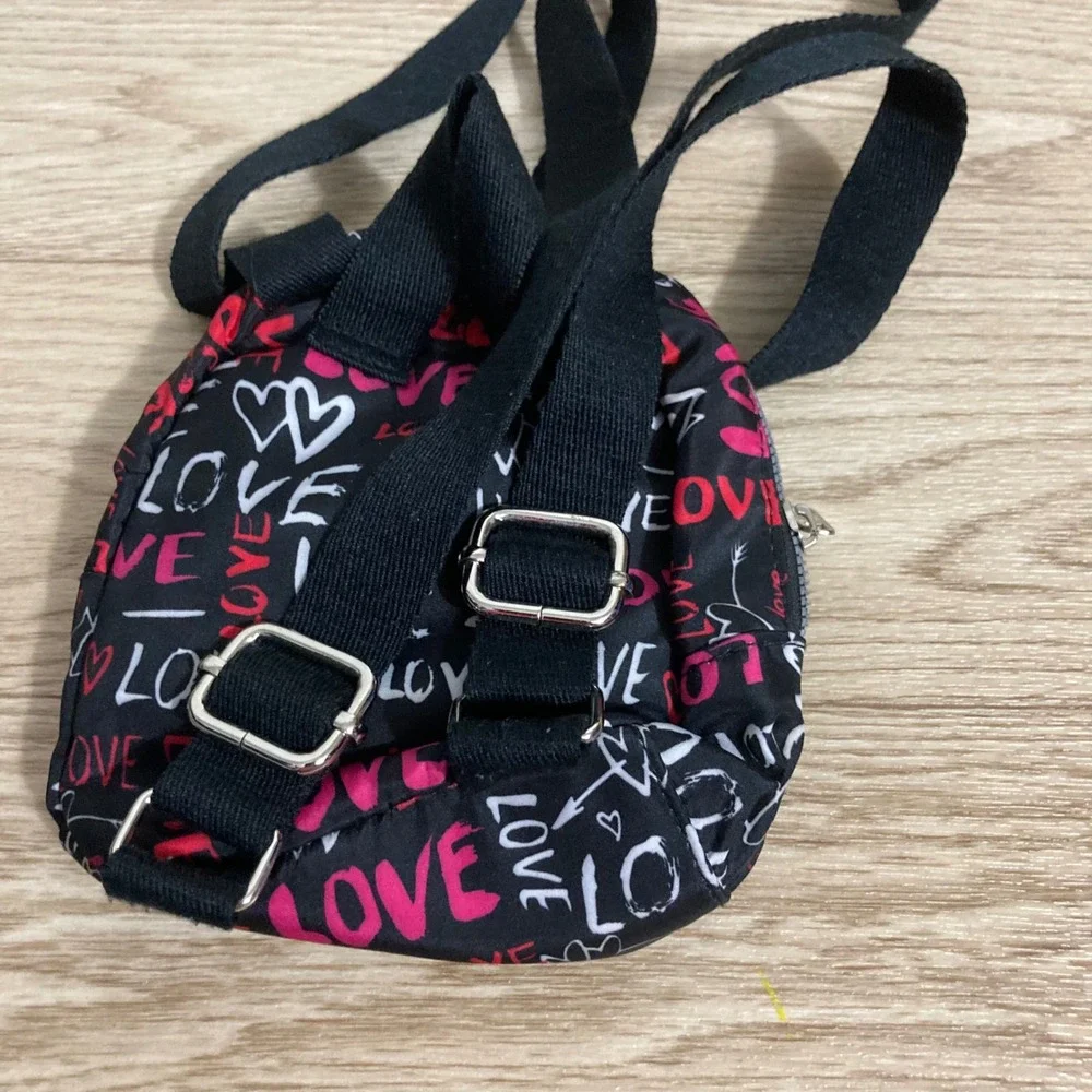 Unbranded Mini Backpack Kids OS Black Pink Love Graffiti NB193293-LOV